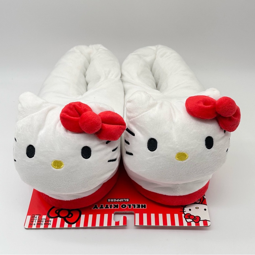 Sanrio Hello Kitty Faux Fur 3D Slippers (Red/White)